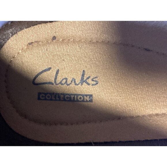 Clarks Collection Brown Leather Slip On Round Toe Shes Sz 7.5 - Picture 4 of 9